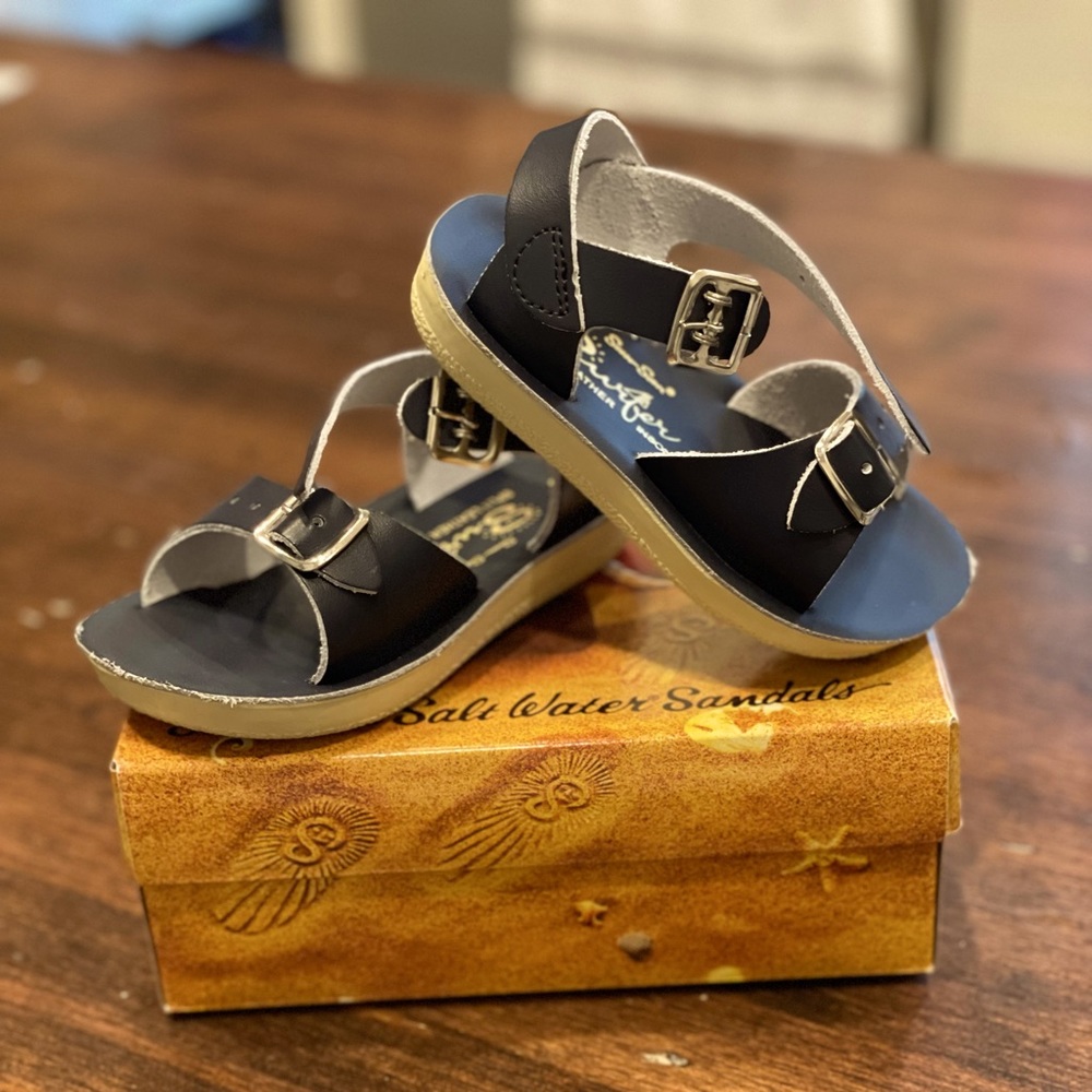Sun-San salt water sandals, Navy blue, size 6, only worn once
